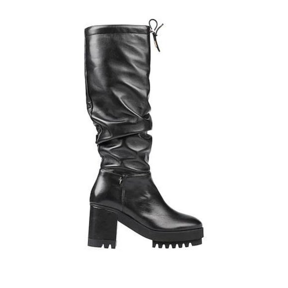 Cesare Paciotti Tall Slouchy Leather Black Boots Size EU 36/ US 6 - Picture 1 of 11